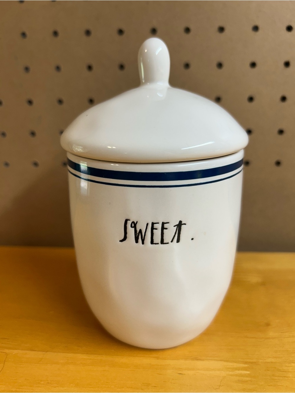 Rae Dunn Off-White Sugar Dish with Lid